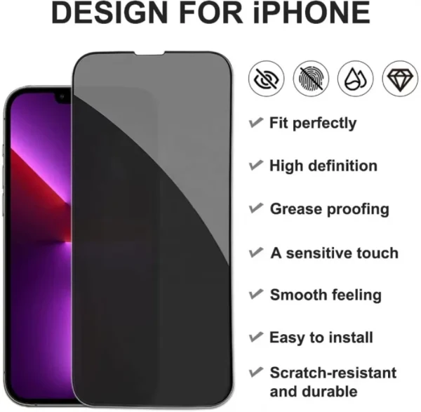 Anti-Spy Privacy Tempered Glass For IPhone 14 Pro 13 11 12 15 Plus Screen Protector For IPhone X XR XS Max 7 8Plus - Image 4