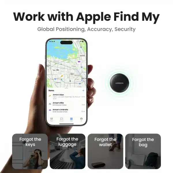 UGREEN Security SmartTrack Link Works With Apple Find My Key Finder Bluetooth Tracker Tag For Earbuds & Luggage Phone Finder IOS - Image 2