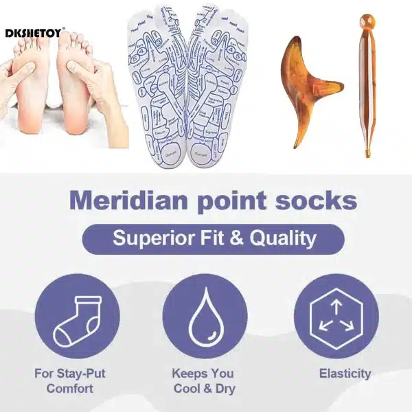 1 set Foot Massage Acupuncture Point Socks Muscle Relaxation Massager Relieve Tired Feet Socks Reflexology Sock Foot Point Tool - Image 2