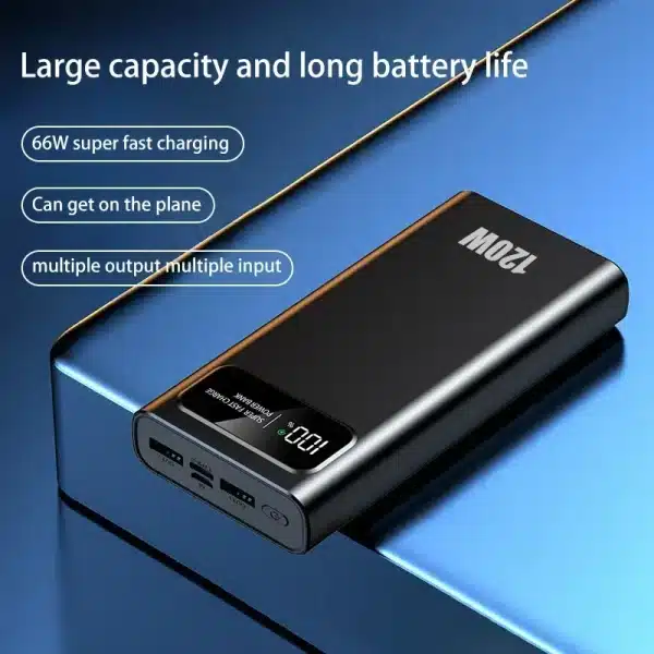 120W 200000mAh Super Fast Power Bank Charging High Capacity Portable Digital Display LED Power Bank For iPhone Samsung Xiaomi - Image 3