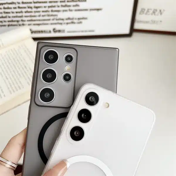 Matte Transparent Ultra Thin Magnetic Phone Case for Samsung Galaxy S24 Ultra S22 S23 Plus S23 Ultra Lens Protection Hard Cover - Image 3