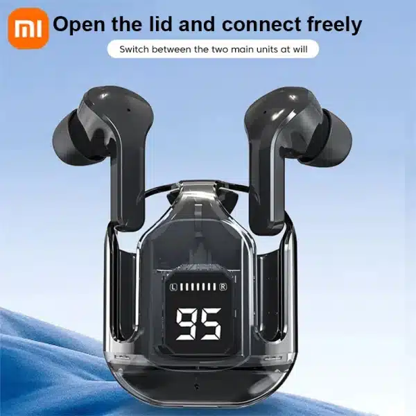 Xiaomi T2 Wireless Bluetooth Earphones Transparent HIFI Headphones LED Power Digital Display Stereo Sound Earphones For Iphone - Image 4