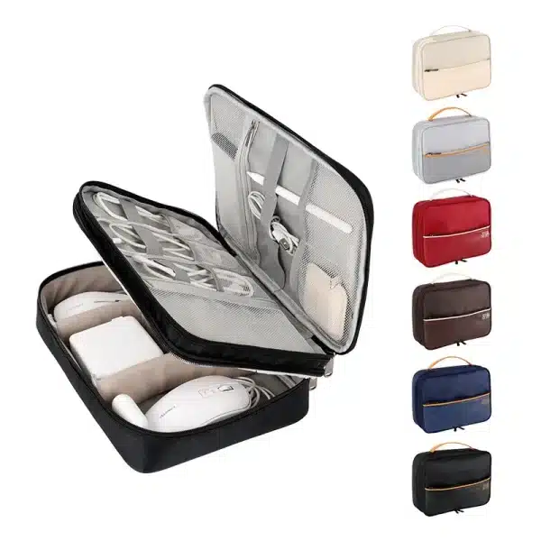 3 Tier Portable Wire USB Line Holder Bag Travel Power Bank Earphone Line Organizer Box Mouse Charging Line Storage Ziplock Bag - Image 6