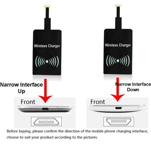 Lightweight Qi Wireless Charging Receiver For Samsung Huawei Xiaomi Universal Micro USB Type C Fast Wireless Charger Adapter - Image 5