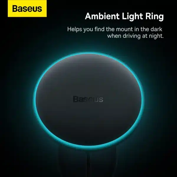 Baseus Car Phone Holder Wireless Charger Pad for iPhone 14 13 12 Pro Max Samsung 15W LED Fast Charge Magnetic Wireless Charger - Image 5