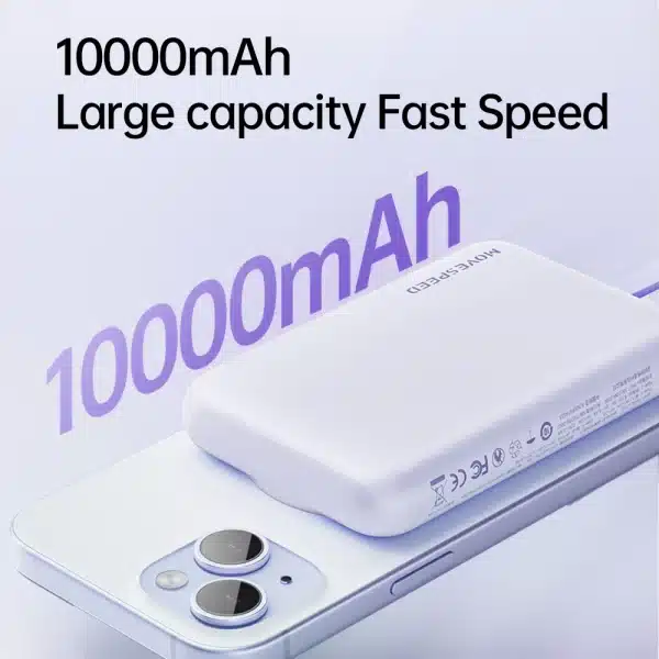 MOVESPEED L10 Magnetic Power Bank 10000mAh Portable External Battery Built-in Type C Cable for MagSafe Powerbank for iPhone 16 - Image 4