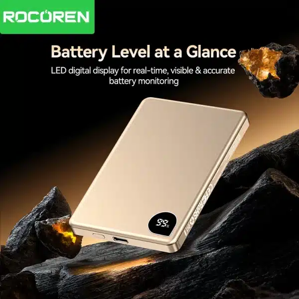Rocoren Magnetic 20W 5000mAh Wireless Power Bank 10000mAh Thin Portable Charger External Battery for Magsafe For iPhone 16 15 14 - Image 5