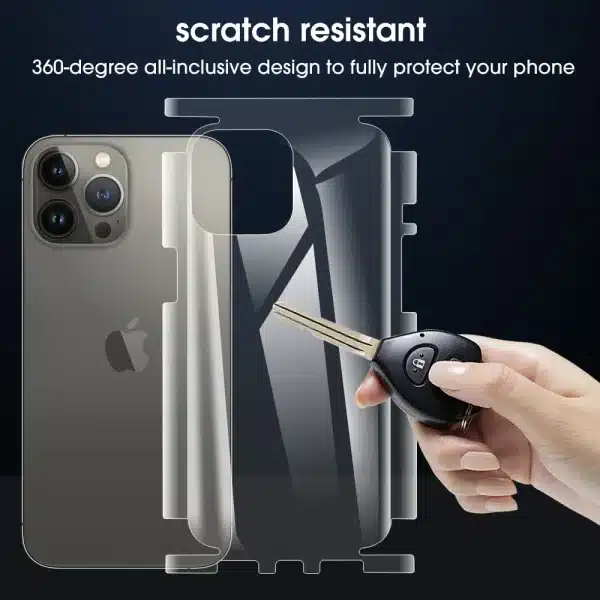 1-2Pack Back Screen Protector Side Film For iPhone 15 14 Pro Max Plus 12 13 Back Body Wrap Rim Full Protection Border Sticker - Image 2