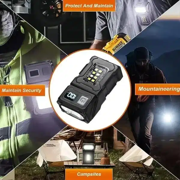 MINI USB Rechargeable LED Flashlight Portable Tail magnet flashlight Super Bright Camping Lantern Side COB emergency light - Image 3