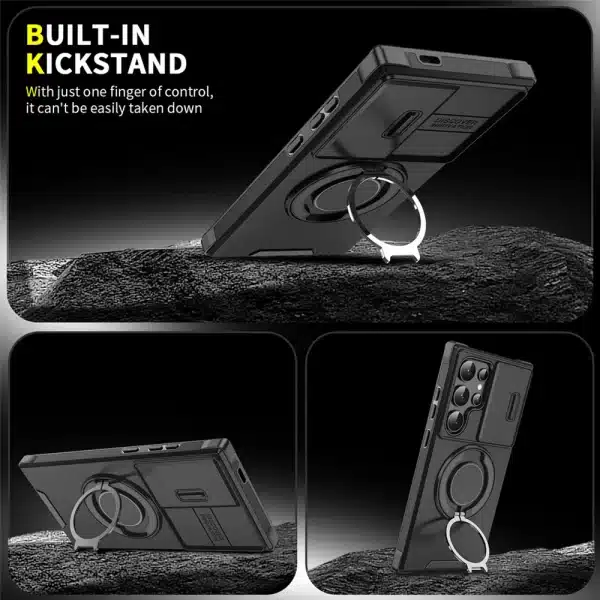 Slide Camera Protection Magnetic Stand Phone Case for Samsung S25 S24 S23 Plus S21 S22 Ultra S20 FE A54 A15 A14 A05 A05S Cover - Image 2