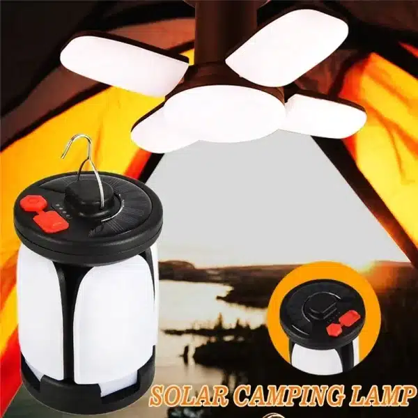 High Power Solar LED Camping Lantern Rechargeable 4500mAh 1000LM Emergency Power Bank Foldable 6 Light Modes for Camping Fishing - Image 2