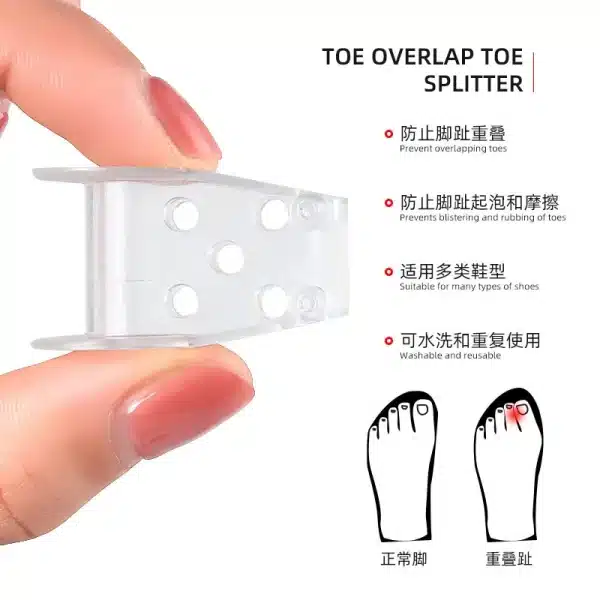 족저근막염 2Pcs Big Foot Bone Splitter Toe Orthosis Clip Pad Thumb Hallux Valgus Overlapping Silicone Separator Bunion Corrector 발톱무좀 - Image 4