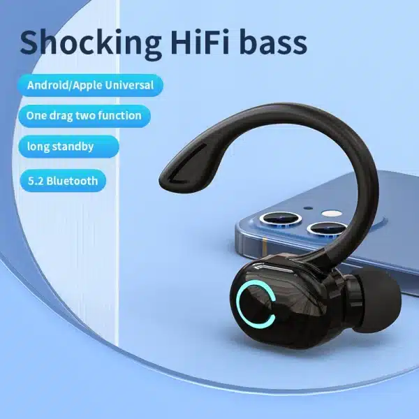 VAORLO Bluetooth 5.2 Earphone Waterproof Wireless Headphone With Mic Mini Ear Hooks HiFi Stereo Music Sport Earbuds For Phone - Image 2