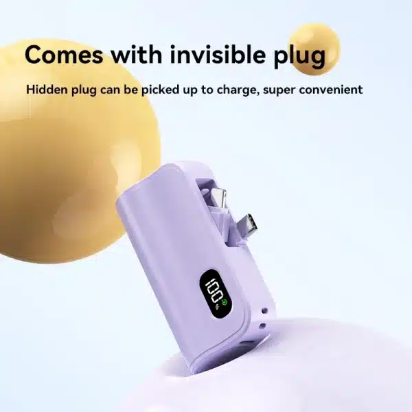 Xiaomi Mini 5000mAh Power Bank Built Cable Portable Mobile Phone Charger External Battery Capsule Powerbank For Type-C iPhone - Image 3