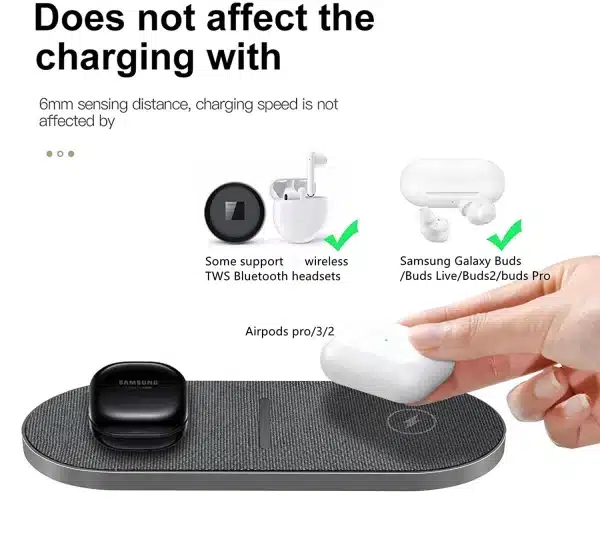 2 in 1 40W Wireless Charging Station for iPhone 16 15 14 13 12 11 XS Airpods 3 Pro 20W Fast Dual Charger Pad For Samsung S23 S24 - Image 6