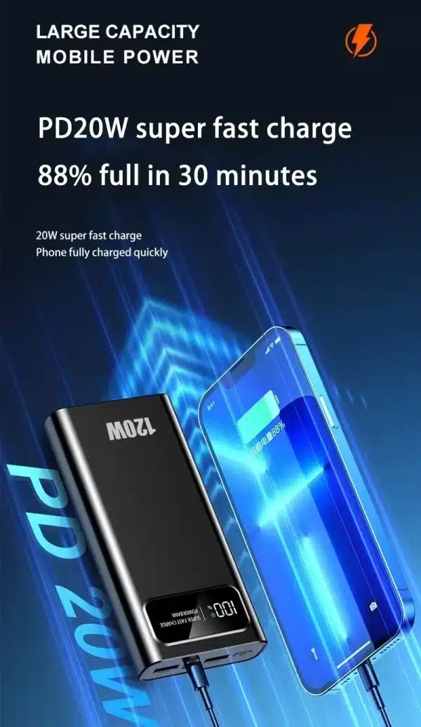 Xiaomi 200000mAh 120W Power Bank Super Fast Charging Battery High Capacity Digital Display Power Bank For Iphone Samsung Huawei - Image 5