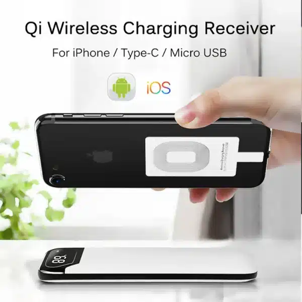 New Micro USB Type C Universal Fast Wireless Charger Adapter For Huawei iPhone for Android, Qi Wireless Charging Receiver - Image 2