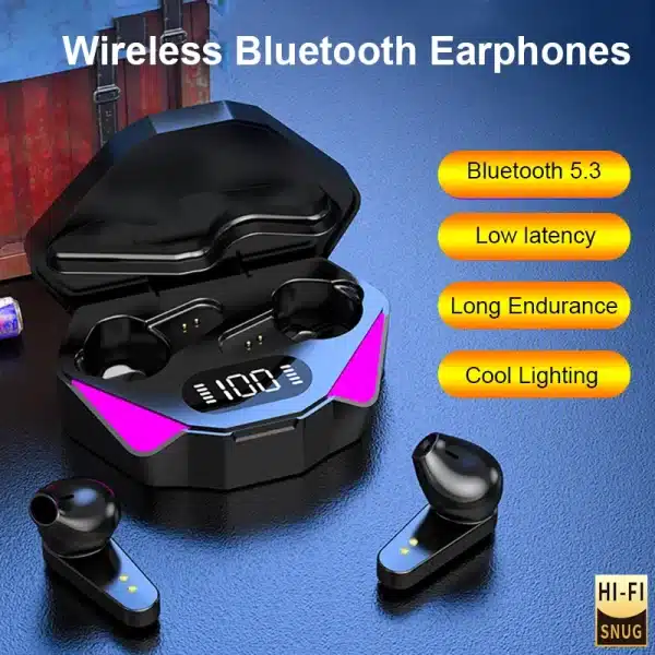 NEW X15 Bluetooth Earphone Wireless Headphone With Mic Low Latency Stereo Headset Music Game Sport Earbuds For Xiaomi iPhone - Image 2