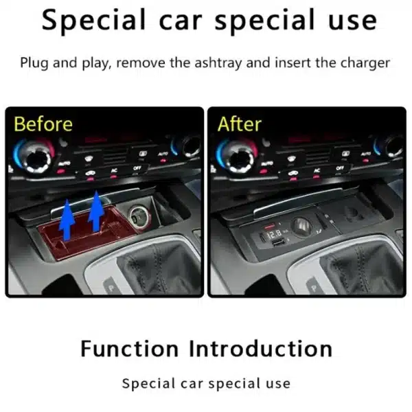 15W For Audi B8 A4 A4L A5 S4 S5 Q5 B8 Car QI Wireless Charger Charging Phone Plate Fast Charging Panel Car Battery Charger USB - Image 2