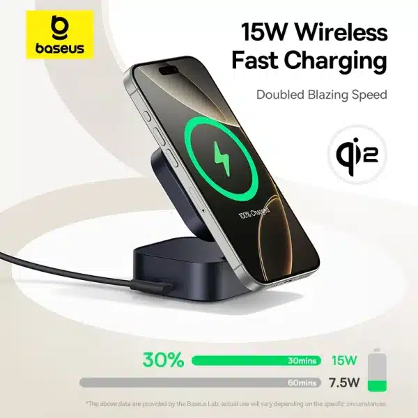 Baseus Qi2 15W Magnetic Wireless Charger 67W 2-in-1 Phone Laptop Fast Charging Dock Station For Macbook iPhone 16 14 15 Samsung - Image 2