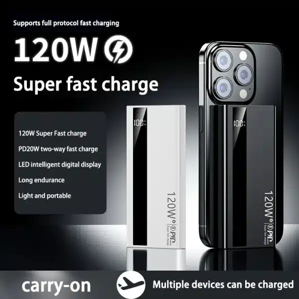 Xiaomi 200000mAh Power Bank 120W Super Fast Charging Battery High Capacity Digital Display Power Bank For Iphone Huawei Samsung - Image 2