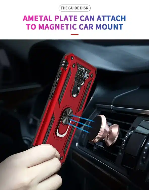 Armor Shockproof Phone Case For Xiaomi Pocophone Poco X3 NFC Redmi Note 9 9S Pro MAX Anti-Fall Finger Ring Holder Magnetic Cover - Image 5