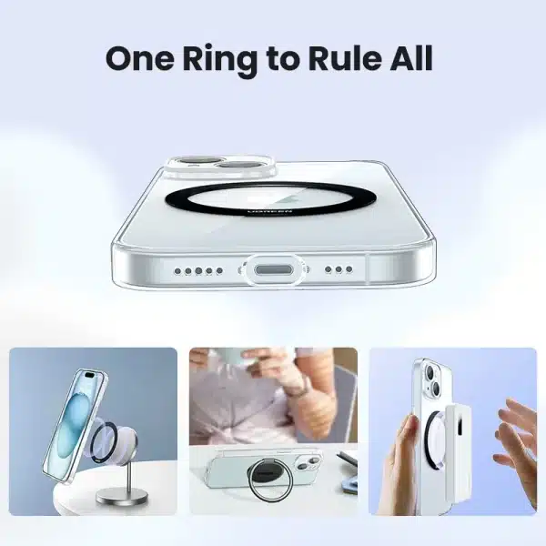 UGREEN Magnetic Metal Ring for Magsafe iPhone 16 15 14 Pro Android Phones Plate Sticker Rings For Magsafe Wireless Charger Stand - Image 3