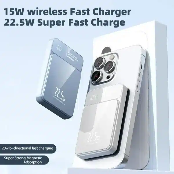 Portable Magneti Auxiliary Spare External Magnetic Battery Pack Power Bank Wireless Charger For iphone 13 14 15Pro Max Powerbank - Image 4