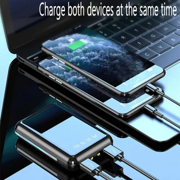 2024 NEW portable outdoors 50001mAh-100000mAh Mini Power Bank Portable Fast Charger Battery Pack 2 USB for Mobile Phone - Image 5