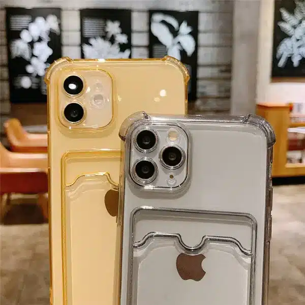 Card Bag Holder Clear Phone Case For iPhone 11 12 13 14 15 Pro Max XR X XS SE 2020 7 8 Plus Soft Shockproof Bumper Back Cover - Image 4