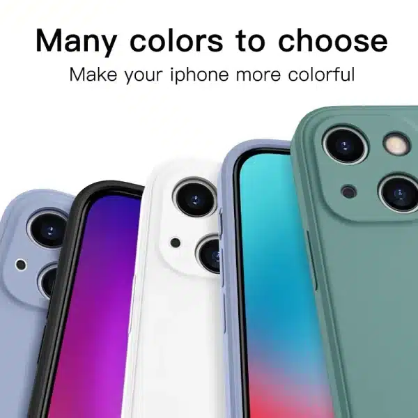 Original liquid silicone square phone case for iPhone shockproof back cover 14 13 11 12 Pro Max Mini X Poly XS 7 8 Plus SE 2020 - Image 4