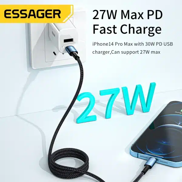 Essager USB C Cable For IPhone 14 13 12 11 pro Max XS 20W Fast Charging Cable Type C To Lighting Date Wire For iPad Macbook - Image 5