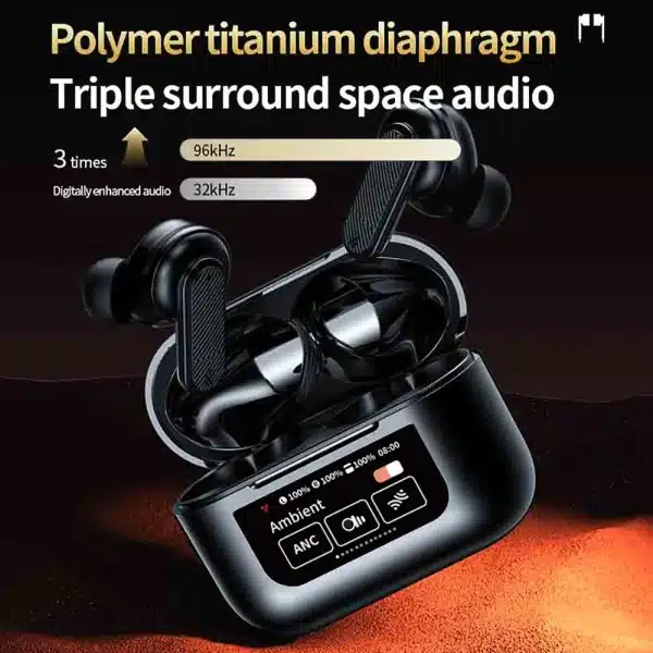 LCD Touch Screen Headsets Bluetooth 5.4 Headphones Wireless Earphones HiFi Stereo Noise Reduction Equalizer Super Bass Earbuds - Image 6