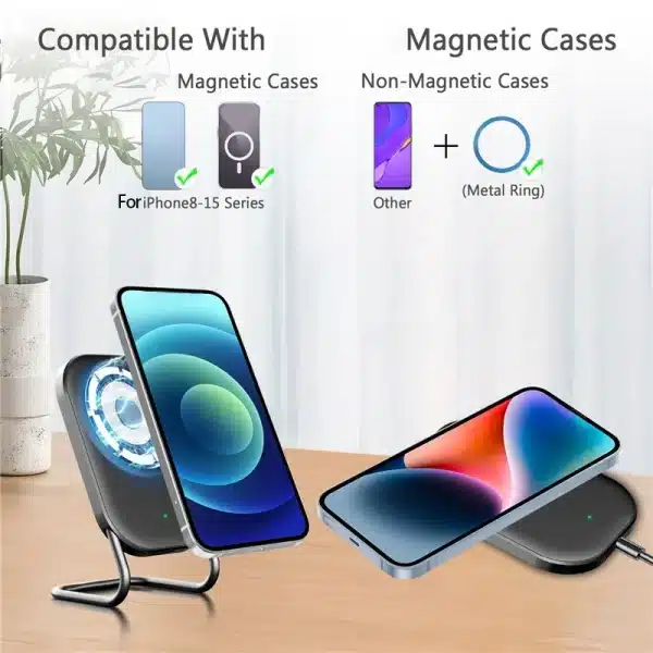 Magnetic Wireless Charger Stand Fast Charging Pad for iPhone 15 14 13 12 Pro Airpods Magnet Phone Chargers Holder Dock Station - Image 2