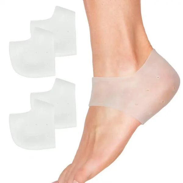 Unisex Invisible Height Increase Silicone Socks Gel Heel Pads Orthopedic Arch Support Heel Cushion Insoles Foot Massage Pad