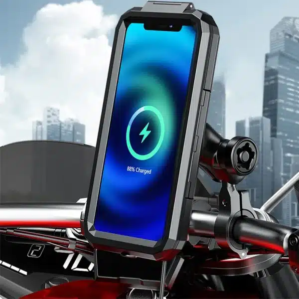 Waterproof Motorcycle Wireless Charger Phone Mount Qi/USB C 3.0 Cellphone Holder Charge Handlebar Phone Mounts Double Socket Arm - Image 2