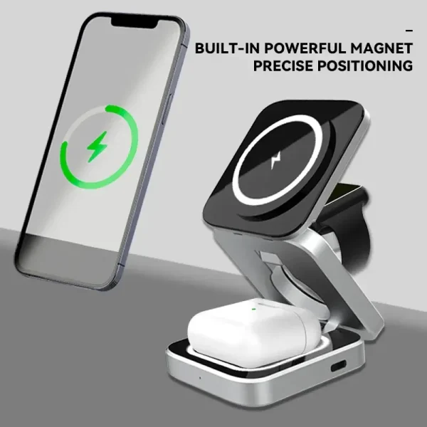 30W 3 In 1 Magnetic Wireless Charger Stand for iPone 14 13 12 Pro Max Airpods Samsung Watch 6 5 iWatch 8 7 Fast Charging Station - Image 5