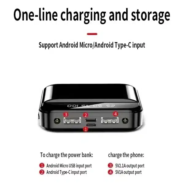 30000mah Large Capacity Mini Power Bank Super Fast Charge Built-in Cable Portable External Battery For Samsung iPhone 2025 - Image 4