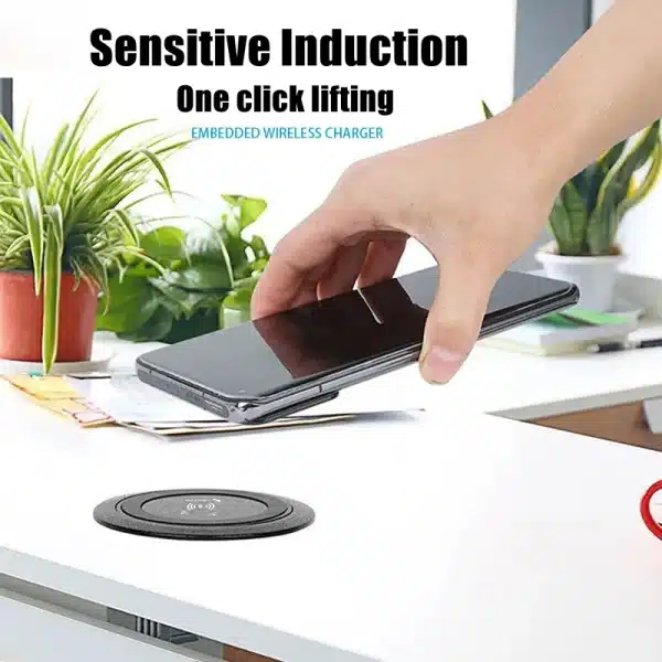 Multifunctional 3-in-1 30W Fast Wireless Charger Pop-up Desktop Embedded Quick Wireless Charger With USB Port For Smartphone - Image 3