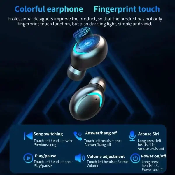 F9-5c TWS Bluetooth Earphone Wireless Earbuds IN Ear Stereo Noise Cancelling Sports Ps4 Headsets With Microphone fone Headphones - Image 3