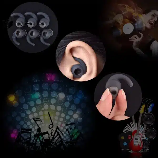 3 Pairs Silicone Hooks Eartip Eartips Earbuds Eargels Compatible with Synchros Reflect BT Sports Wireless Bluetooth Earphones - Image 2