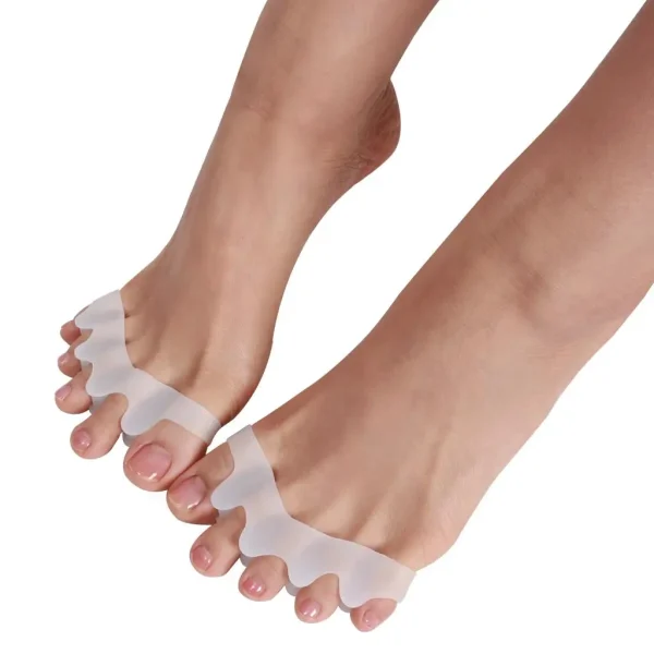 1 Pair of White Silicone Toe Straighteners Separator Hallux Valgus Bunion Sore Pain Relief for Both Men Women - Image 3