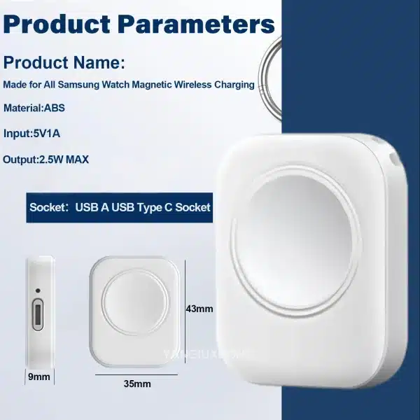 New Magnetic Charger For Samsung Galaxy Watch 6 Fast Charger USB Charging Dock For Samsung Watch 5 4 3 2 1 Pro Universal Charger - Image 3