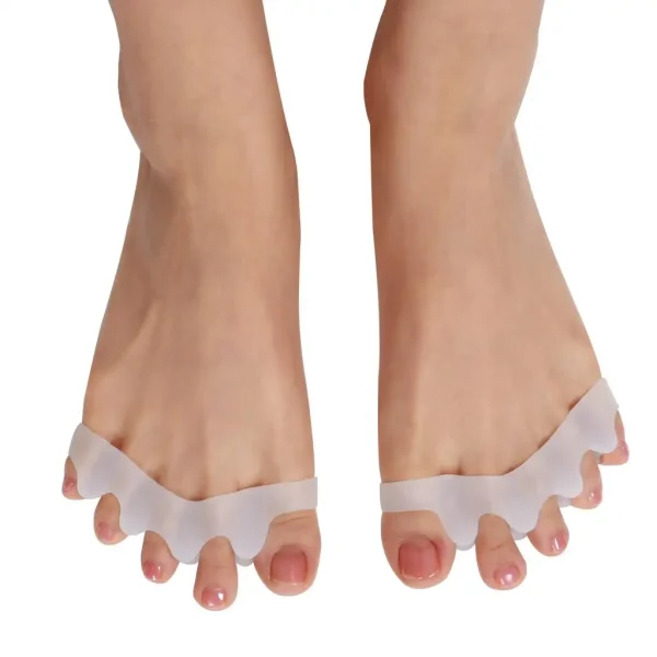 1 Pair of White Silicone Toe Straighteners Separator Hallux Valgus Bunion Sore Pain Relief for Both Men Women - Image 2