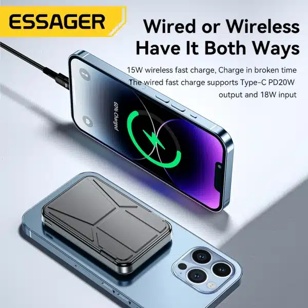 ESSAGER PD 20W 10000mAh Power Bank Magnetic Wireless Chargers For iPhone 13 12 11 Pro Max Portable External Battery PoverBank - Image 5