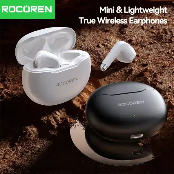 Rocoren Mini Wireless Bluetooth Earphone R01 TWS Bluetooth5.3 Headset In-Ear Touch Control Sports Headphones Earbuds For Gaming - Image 2