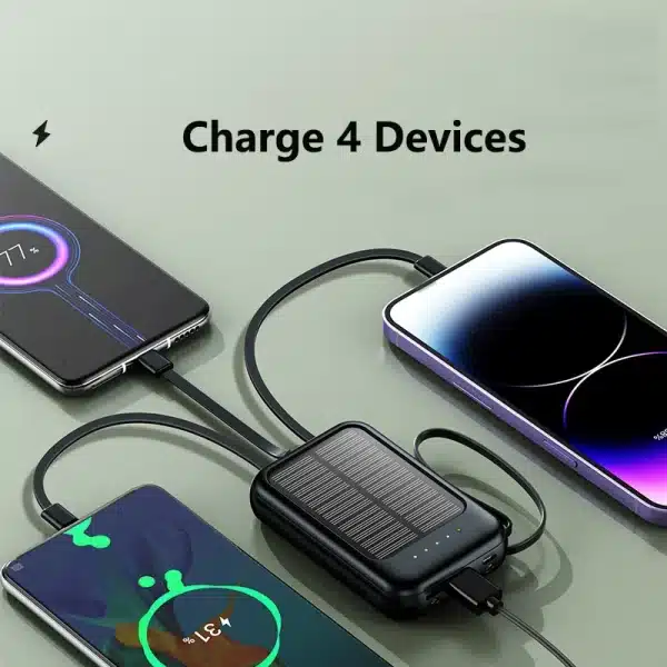 Xiaomi 50000mAh Capacity Solar Power Bank 4 in 1 Built in Cables Comes with LED Lights for Huawei Xiaomi Samsung Apple 2024New - Image 6