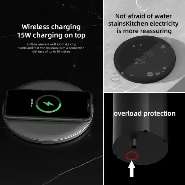 Hydraulic Damping Lifting Outlet Retractable Pop-Up Automatic Socket Wireless Fast Charging A+C Dual USB 20W Super Quick Charger - Image 3