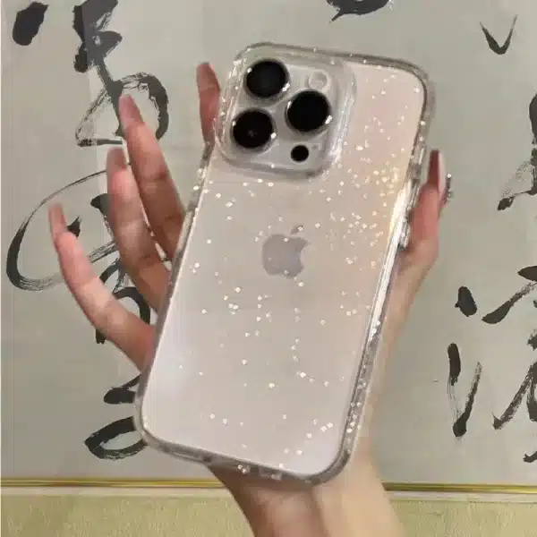 Luxury Bling Glitter Clear Phone Case for iPhone 16 15 14 13 12 11 Pro Max Plus Mini Silicone Soft Transparent Bumper Cover - Image 4