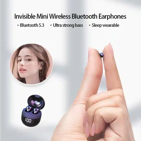 SK18 Headset Bluetooth Wireless V5.3 Hifi Sound Quality Invisible Sleep comfortable to wear With Mic Smart Touch Earbuds for IOS - Image 3